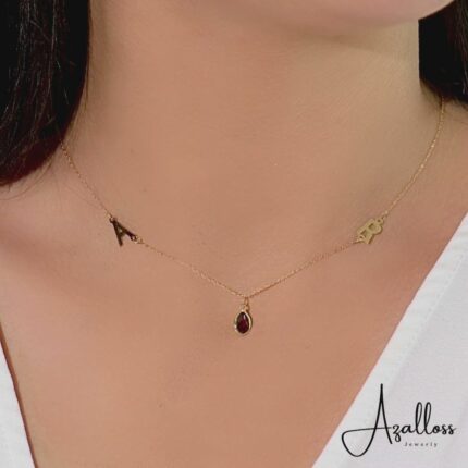 Collier Perle Lettres En Or 18K